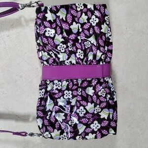 11400 FINAL PRICE Vera Bradley purple floral coated canvas Frill bag NEW